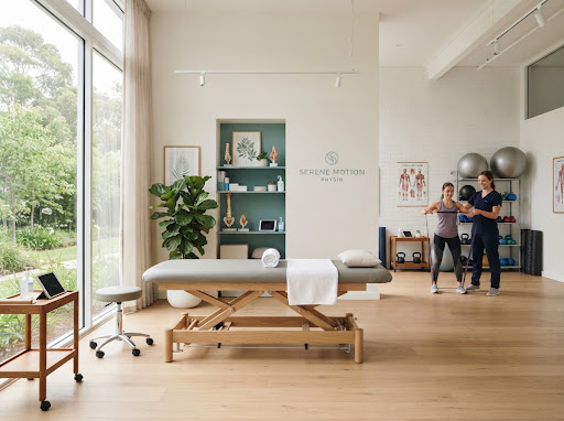 Consultorio moderno y luminoso de kinesiología y fisioterapia de la Licenciada Paola Avalos en Ituzaingó con camilla de tratamiento ergonómica y equipamiento de rehabilitación